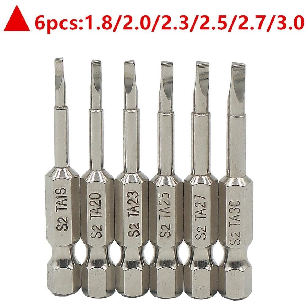 6Pcs Magnetic Triangle Head Screwdriver Bits S2 Steel 1/4" Hex Shank Alloy 50mm - Dukes Supplies
