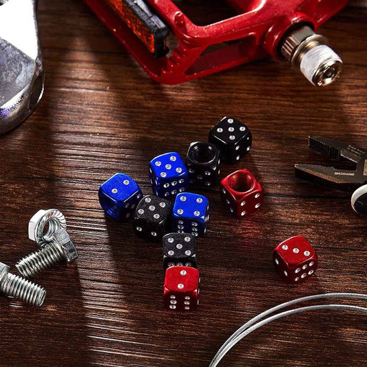 Dice Valve Caps for Cars, Set of 4, Caravans, Motorcycles, BMX - UK Seller - Dukes Supplies