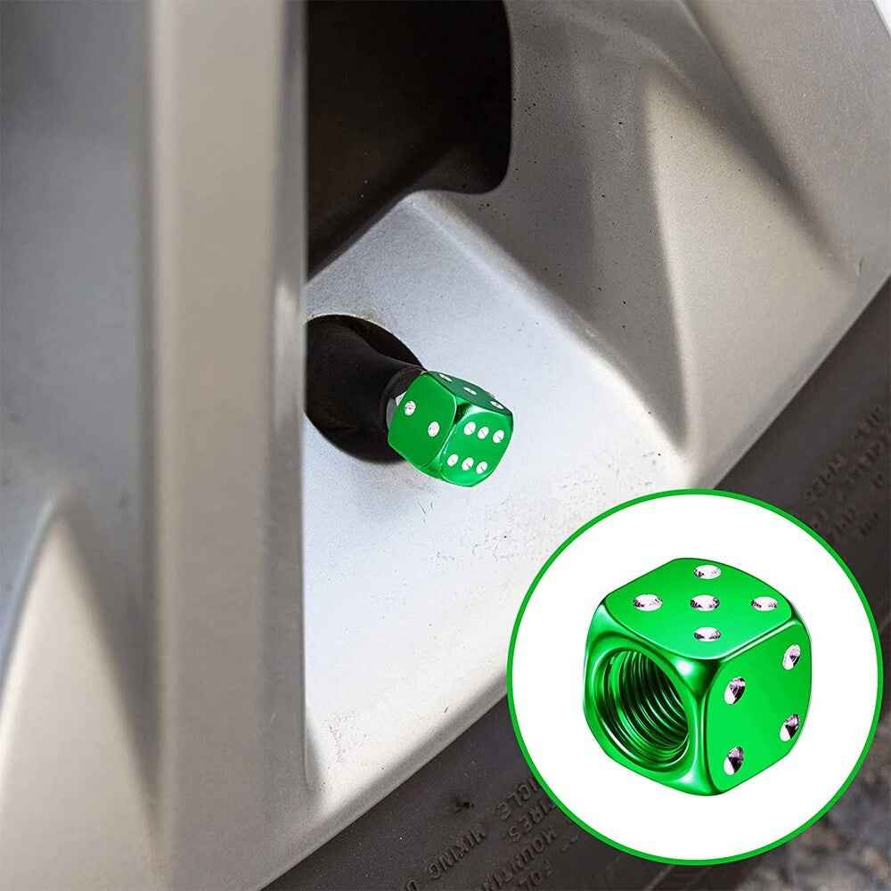 Dice Valve Caps for Cars, Set of 4, Caravans, Motorcycles, BMX - UK Seller - Dukes Supplies