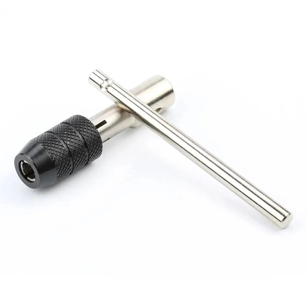 6pcs Hand Tap Set Screw Thread Taps T-Wrench Reamer M3-M8 Twist Drill Bit - Dukes Supplies