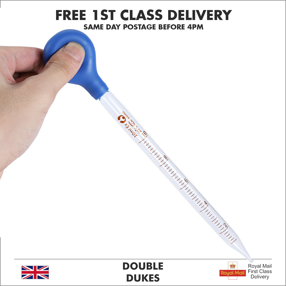 10ml Dropper Glass Scale Line Dropping Pipe Lab School Rubber Head Pipette - Dukes Supplies