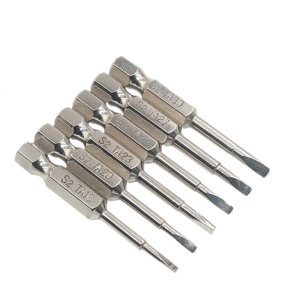 6Pcs Magnetic Triangle Head Screwdriver Bits S2 Steel 1/4" Hex Shank Alloy 50mm - Dukes Supplies