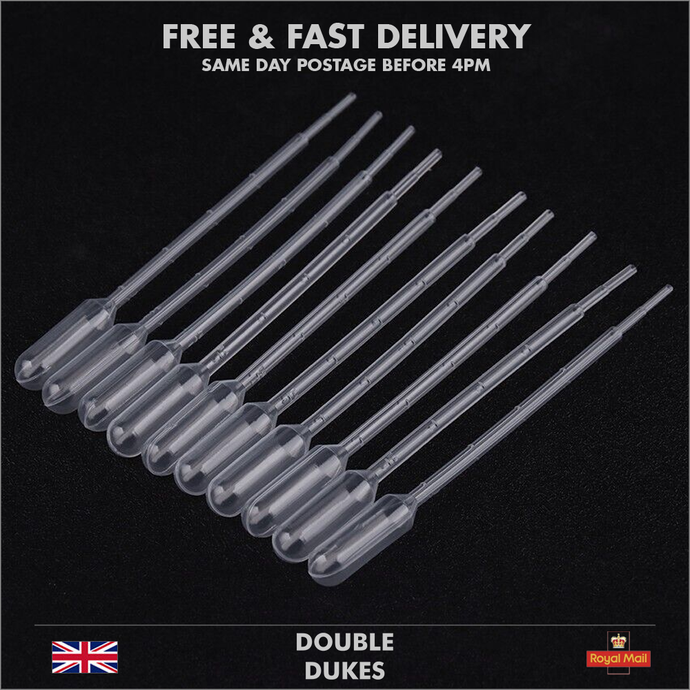 1ML PLASTIC PIPPETTES LIQUID DROPPER LABORATORY PIPPETTE GREAT PRICE - Dukes Supplies