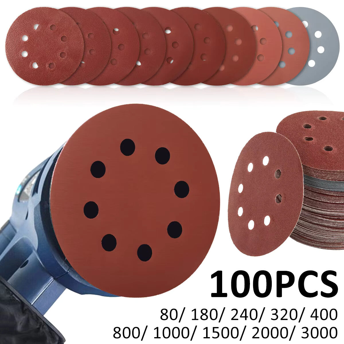 100pc Disc Sanding Pads Paper 5 Inch Round Disc Pad Abrasive Tool | 30-3000 Grit - Dukes Supplies