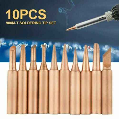 10pc/Set 900M Soldering Iron Tip Pure Copper Iron Head Solder Tool Tips - Dukes Supplies