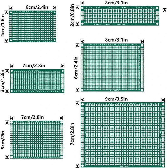 32Pcs Double-Side Protoboard 6 Sizes Circuit Universal Prototype PCB Board Hobby - Dukes Supplies