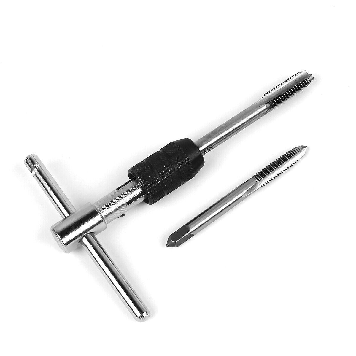 6pcs Hand Tap Set Screw Thread Taps T-Wrench Reamer M3-M8 Twist Drill Bit - Dukes Supplies
