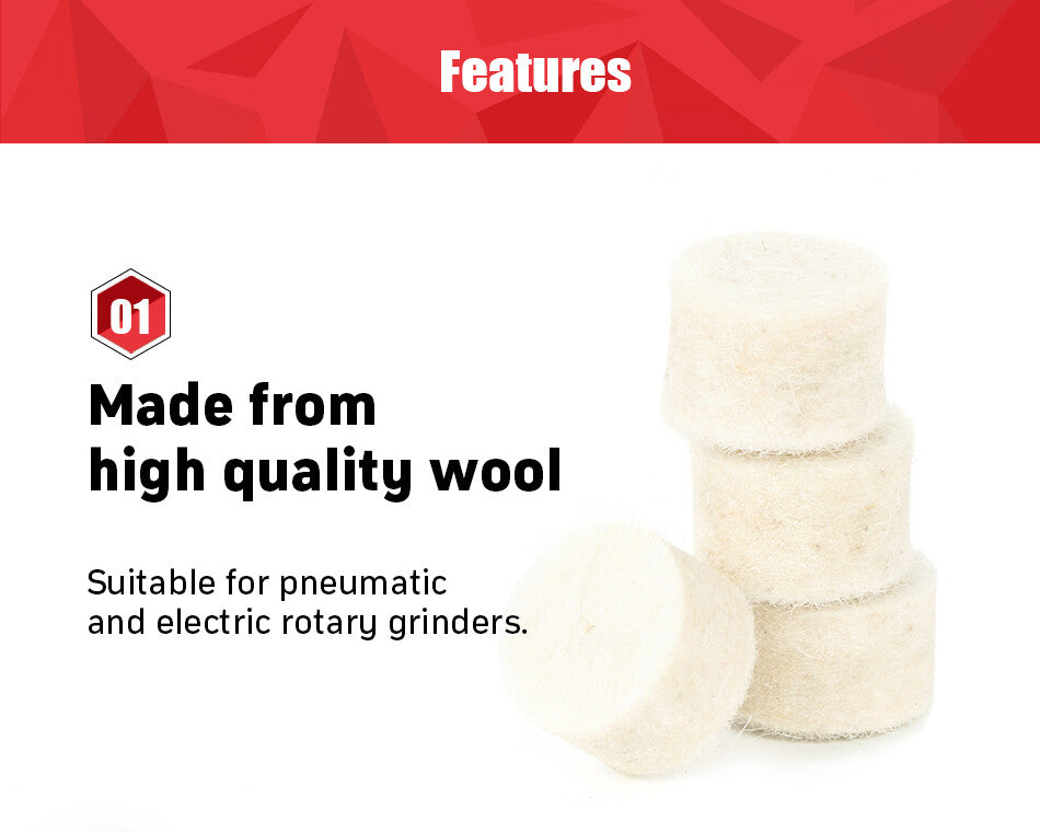 16pc Felt Buffing Polishing Wheel Kit With Shank/Mandrel For Rotary Tool Dremel - Dukes Supplies