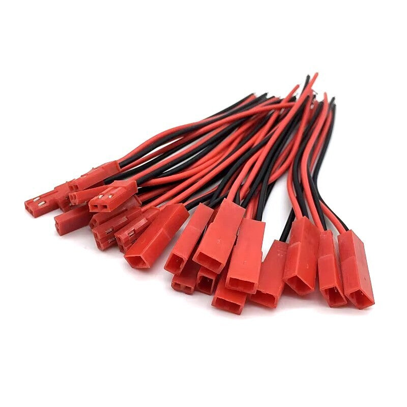 Red 2 Pin JST Plug Socket Connectors 200mm RC Li-Po Battery Leads Cable Wire UK - Dukes Supplies