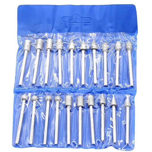 20Pcs Dremel Diamond Grinding Burr Drill Bit Set For Woodworking Rotary Tool - Dukes Supplies
