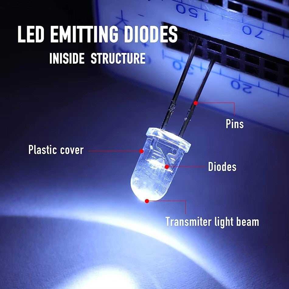200pcs LED Diodes 3/5mm LED Light Emitting Bulb Lamp, Science, DIY, Electronics - Dukes Supplies