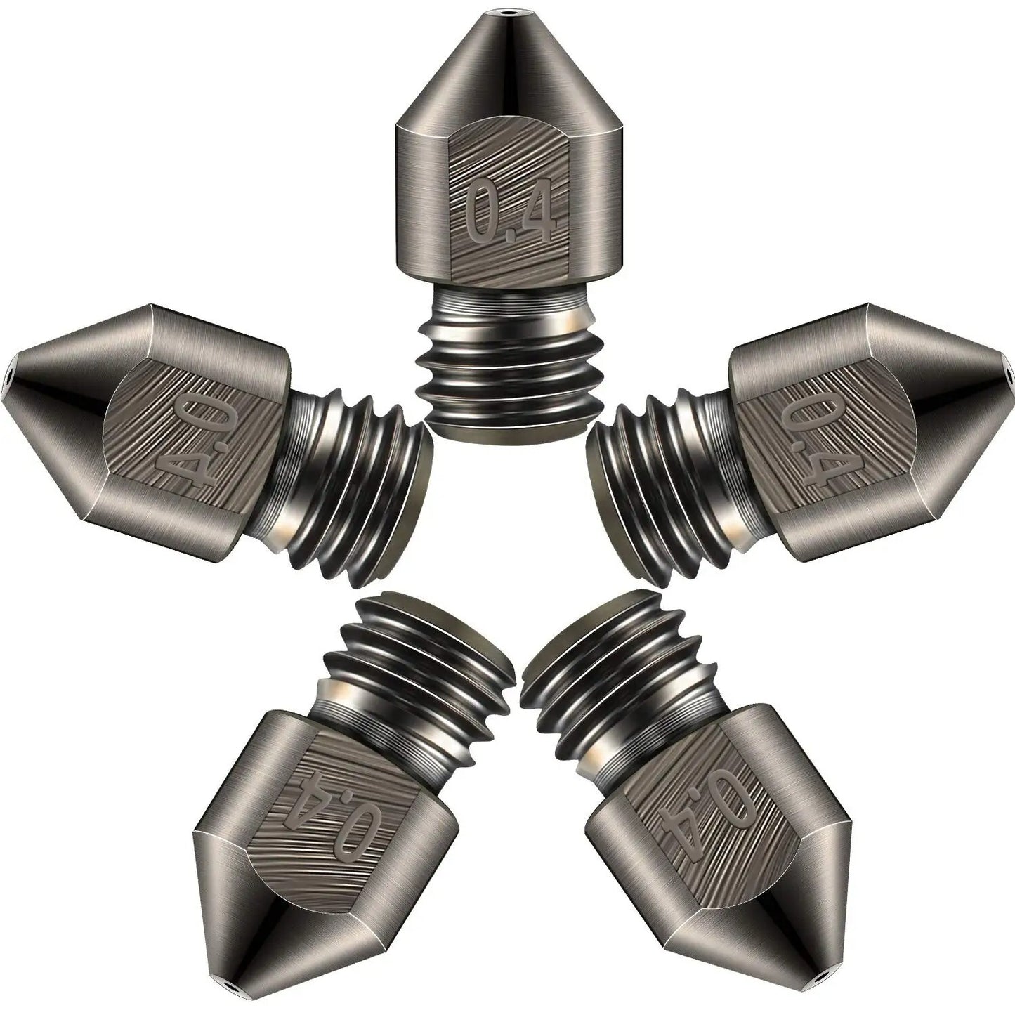 2pcs 0.4mm Hardened Steel 3D Printer Nozzle MK8 CR-10 Ender 3 Anet A8 m6 - Dukes Supplies