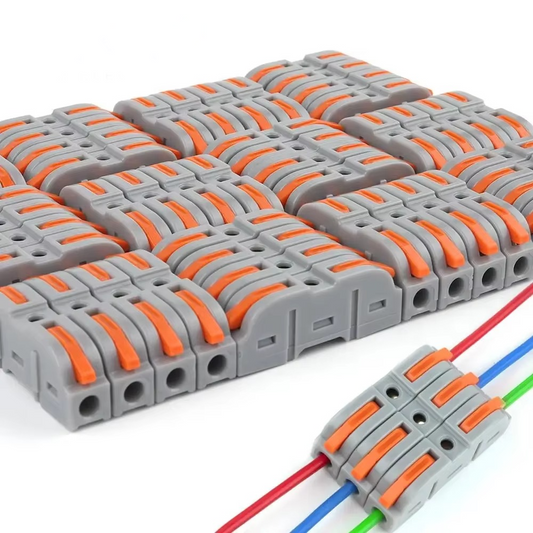 SPRING LEVER TERMINAL BLOCK ELECTRICAL CABLE WIRE CONNECTOR QUICK SPLICE INLINE - Dukes Supplies