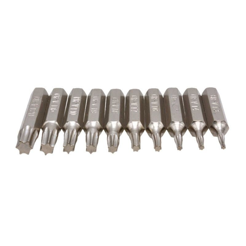 10PCS CR-V Torx Screwdriver Bits Set T3 T4 T5 T6 T7 T8 T9 T10 T15 T20 Mobile Bit - Dukes Supplies