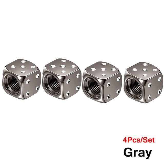Dice Valve Caps for Cars, Set of 4, Caravans, Motorcycles, BMX - UK Seller - Dukes Supplies