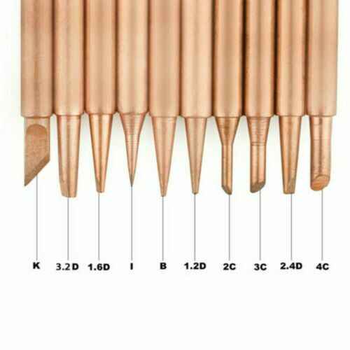 10pc/Set 900M Soldering Iron Tip Pure Copper Iron Head Solder Tool Tips - Dukes Supplies