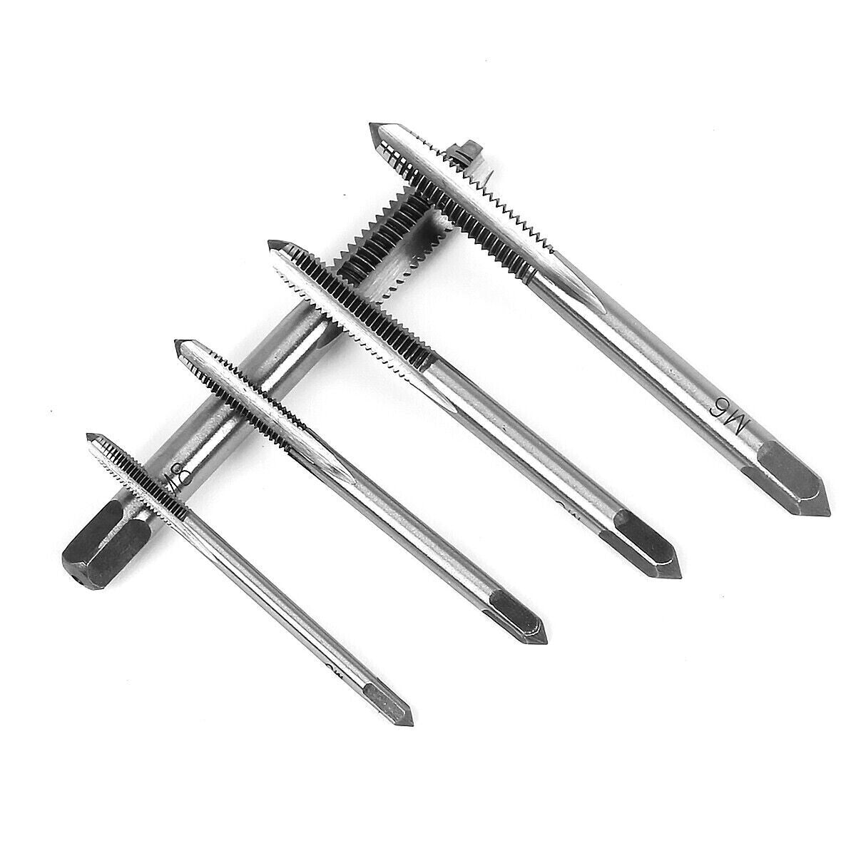 6pcs Hand Tap Set Screw Thread Taps T-Wrench Reamer M3-M8 Twist Drill Bit - Dukes Supplies