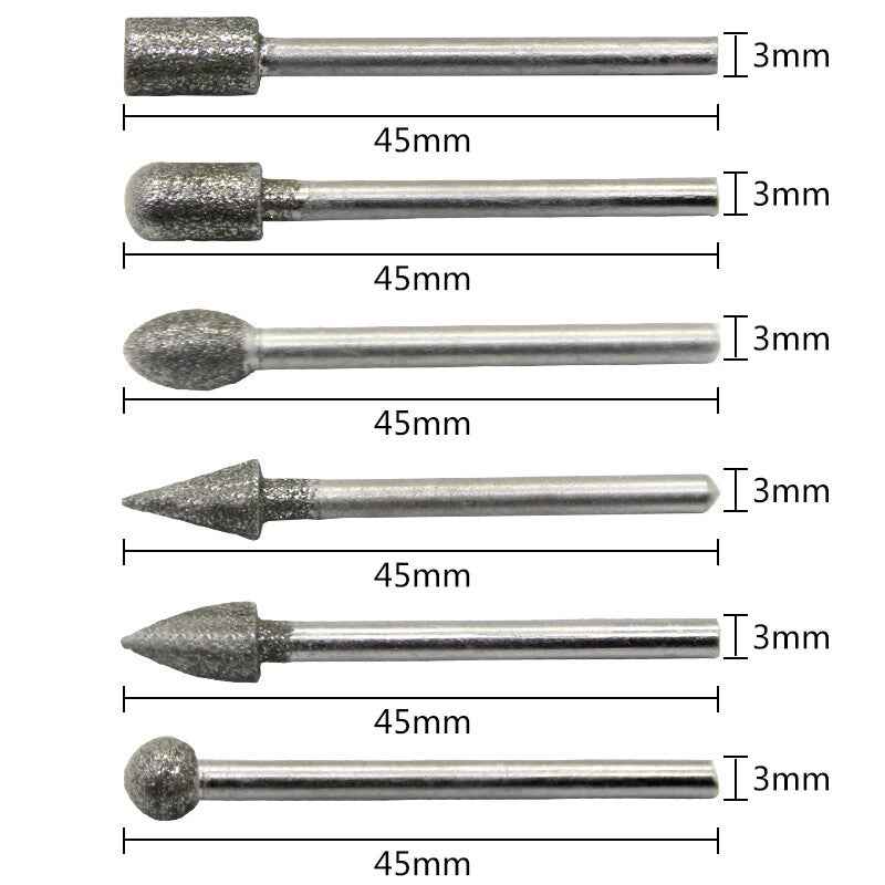20Pcs Dremel Diamond Grinding Burr Drill Bit Set For Woodworking Rotary Tool - Dukes Supplies