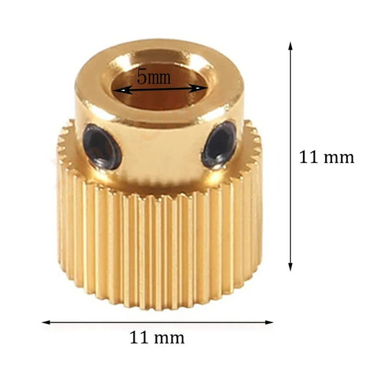 8pcs 3D Printer Accessory Extrusion Wheel Brass Drive Gear 40 Teeth Extruder - Dukes Supplies