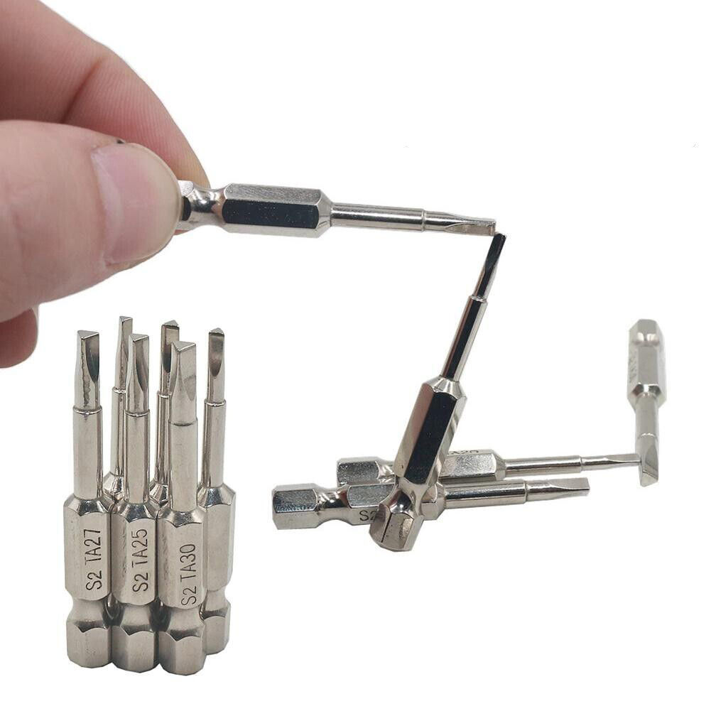 6Pcs Magnetic Triangle Head Screwdriver Bits S2 Steel 1/4" Hex Shank Alloy 50mm - Dukes Supplies