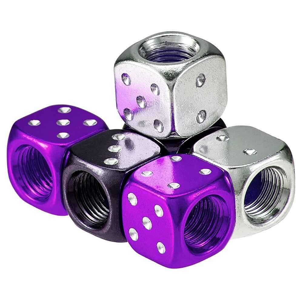 Dice Valve Caps for Cars, Set of 4, Caravans, Motorcycles, BMX - UK Seller - Dukes Supplies