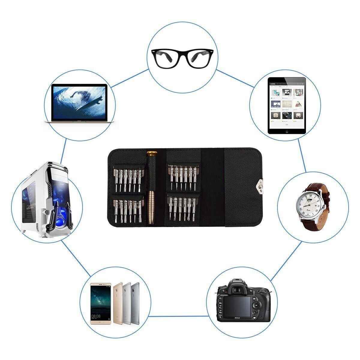Mobile Phone 25 in 1 Repair Tool Kit Screwdriver Set iPhone iPod iPad Samsung UK - Dukes Supplies