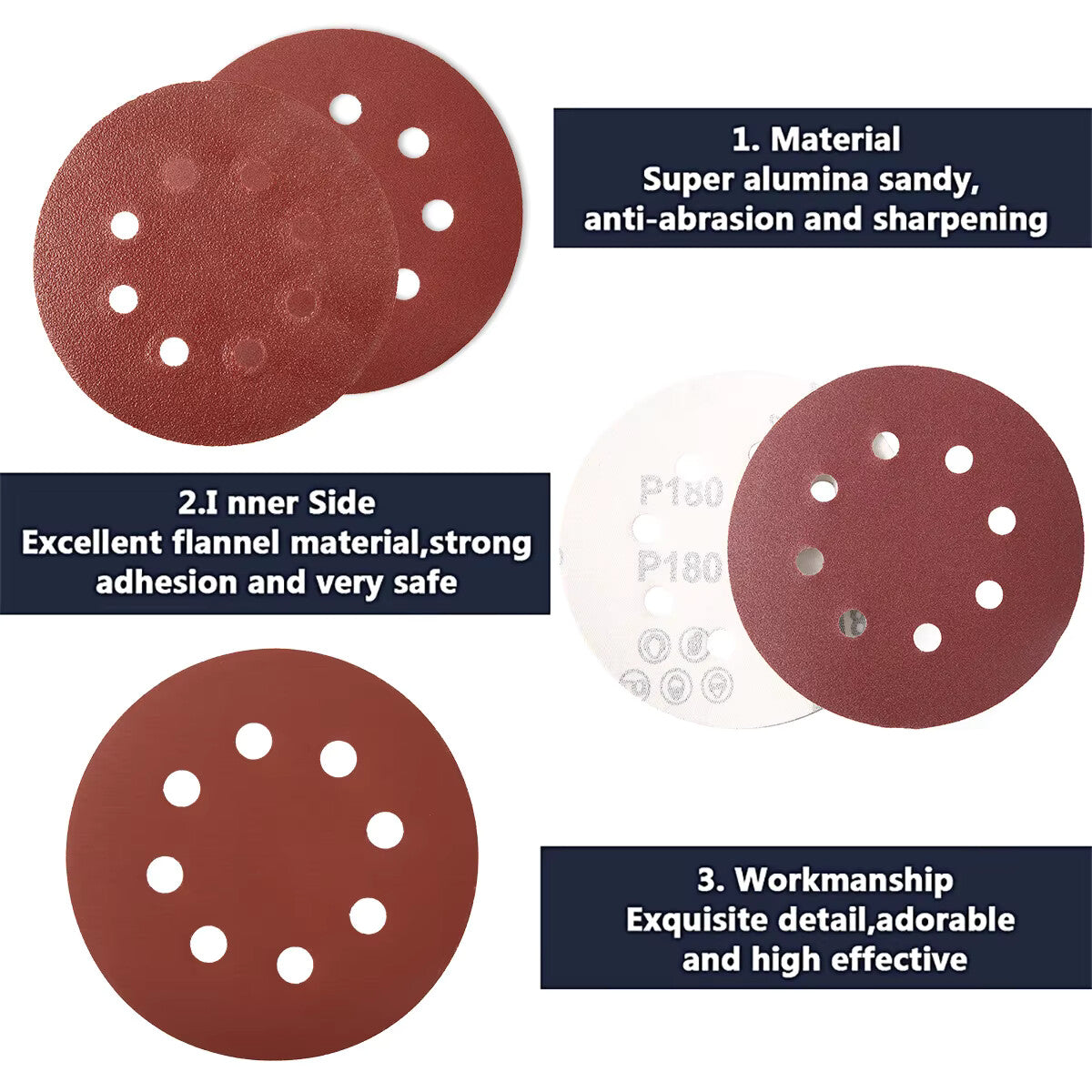 100pc Disc Sanding Pads Paper 5 Inch Round Disc Pad Abrasive Tool | 30-3000 Grit - Dukes Supplies