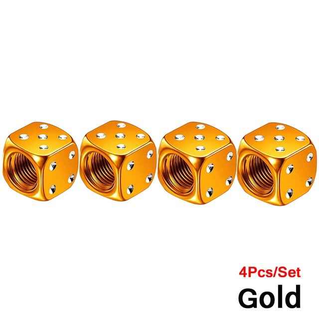 Dice Valve Caps for Cars, Set of 4, Caravans, Motorcycles, BMX - UK Seller - Dukes Supplies