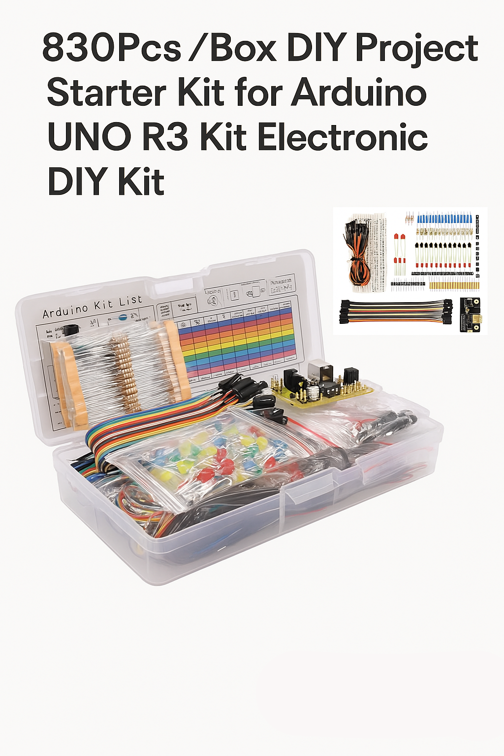 830Pcs/Box DIY Project Starter Kit for Arduino UNO R3 Kit Electronic DIY Kit