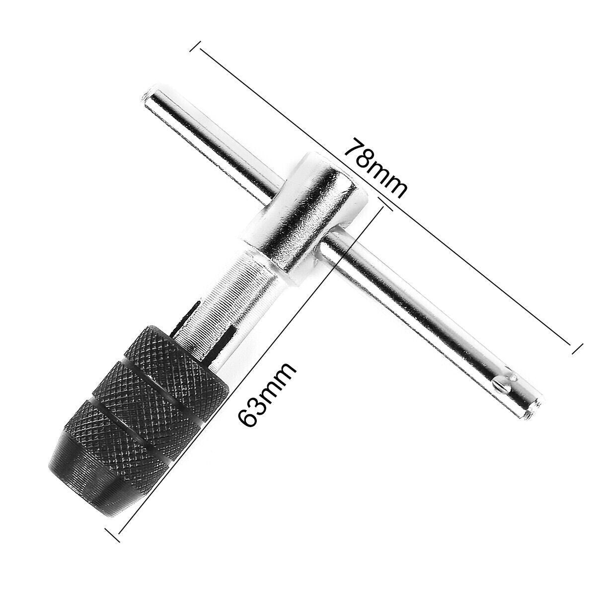 6pcs Hand Tap Set Screw Thread Taps T-Wrench Reamer M3-M8 Twist Drill Bit - Dukes Supplies