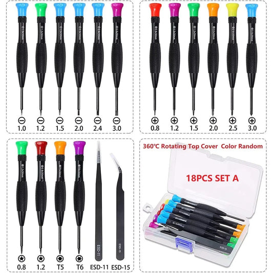 18pc Magnetic Precision Screwdriver Set Watch Phone Glasses Repair Tool Kit - Image 2