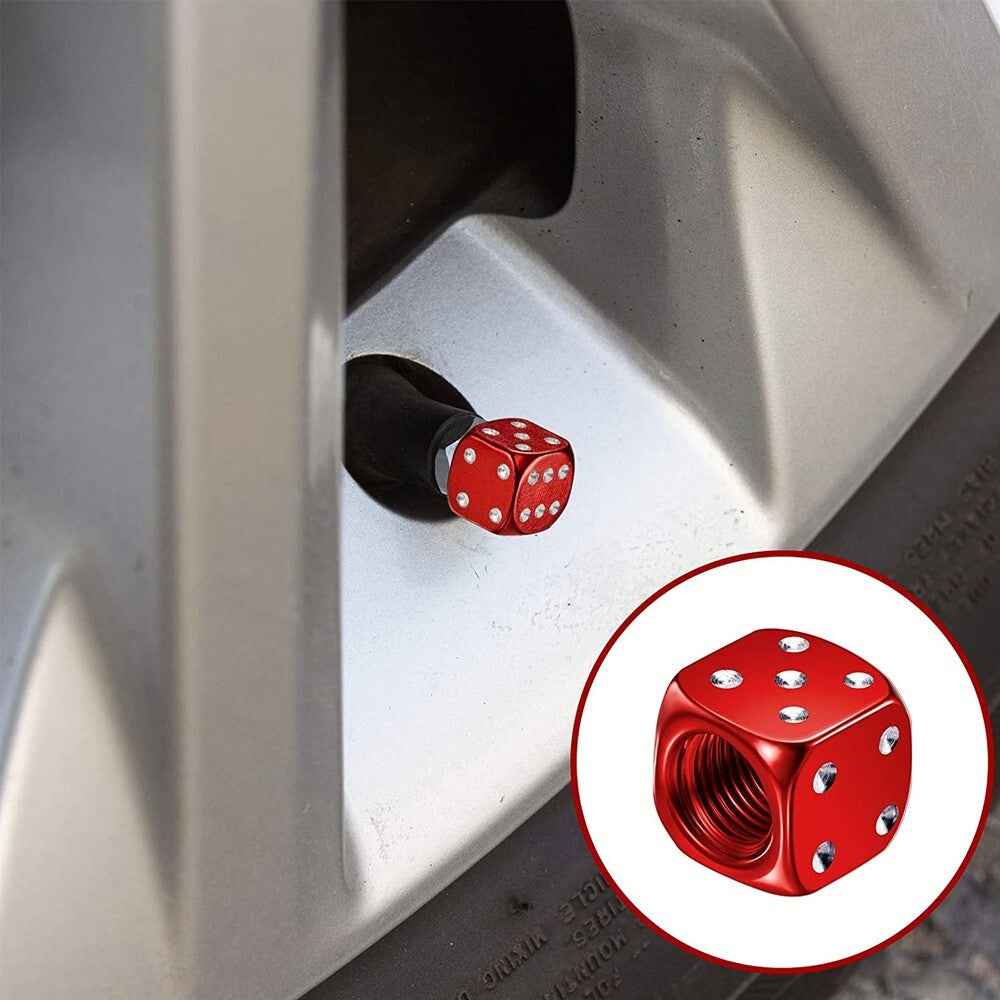 Dice Valve Caps for Cars, Set of 4, Caravans, Motorcycles, BMX - UK Seller - Dukes Supplies