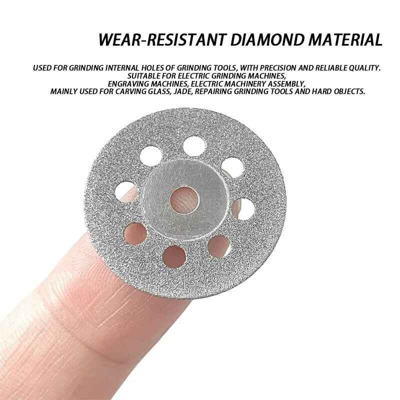 12PCS Rotary Diamond Glass Cutting Discs Disks 2x Mandrel Dremel Tools 25mm UK - Dukes Supplies