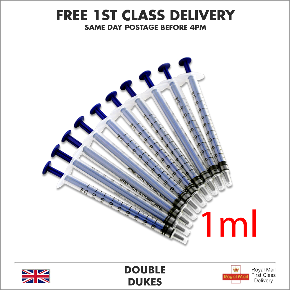 1ml Disposable Empty Syringe Hydroponics Kitchen Measuring Liquid Mixing - Dukes Supplies