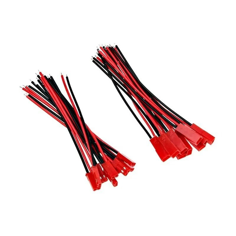 Red 2 Pin JST Plug Socket Connectors 200mm RC Li-Po Battery Leads Cable Wire UK - Dukes Supplies