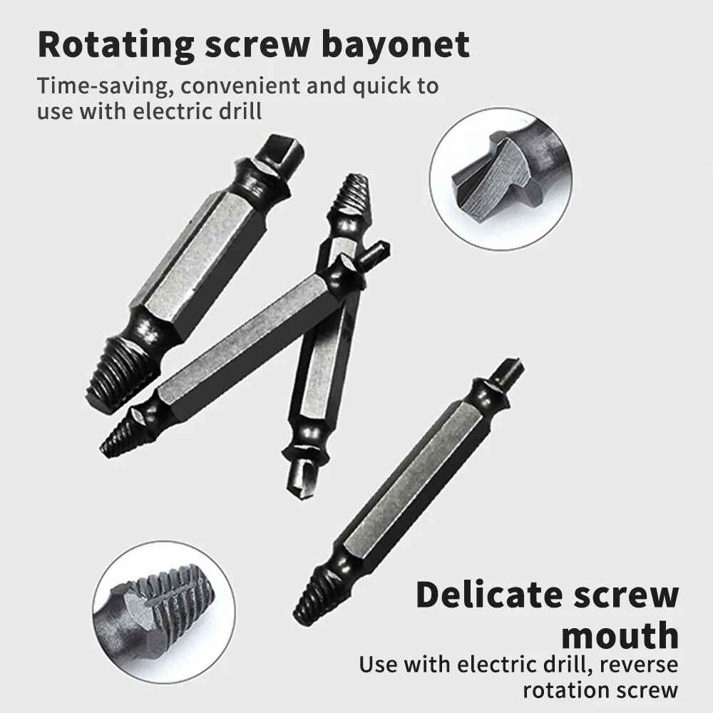 6PCS Broken Screw Extractor Remover Set Damaged Bolt Easy Out Stripped Drill Bit - Dukes Supplies