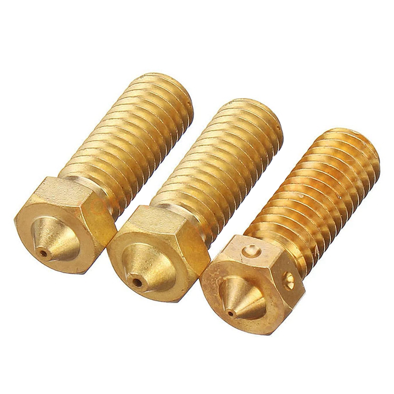 3D Printer M6 Volcano Brass Extruder Nozzle E3D 0.2mm - 0.4mm First Class UK - Dukes Supplies