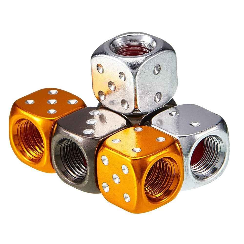 Dice Valve Caps for Cars, Set of 4, Caravans, Motorcycles, BMX - UK Seller - Dukes Supplies