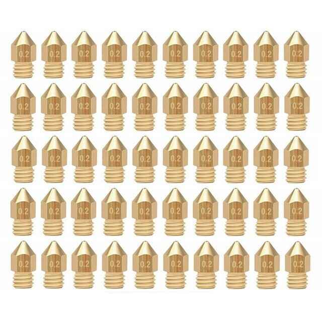 3D Printer MK8 Extruder Nozzle 20pc 0.2mm Creality Ender 3 / V2 / CR10s / SE-6 - Dukes Supplies