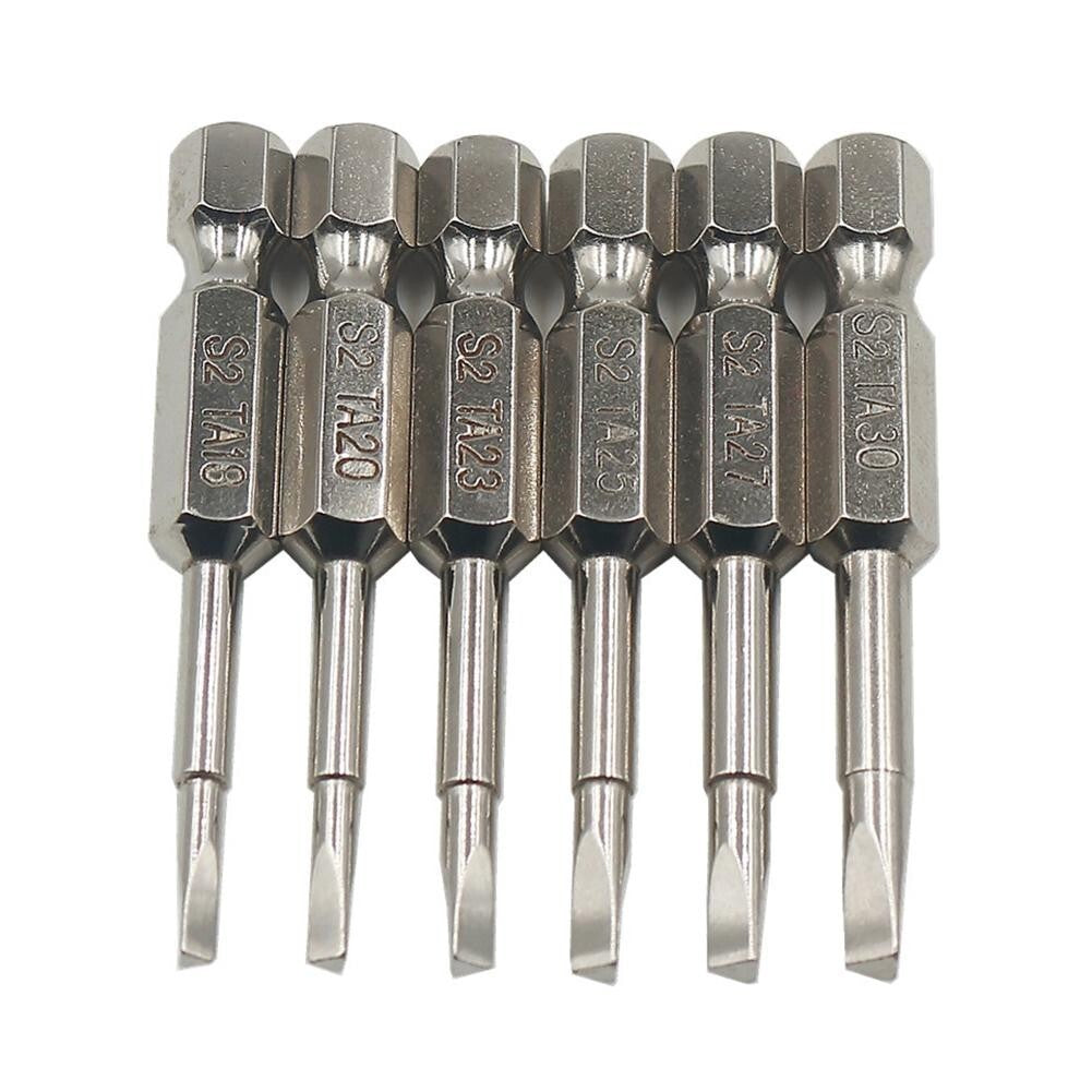 6Pcs Magnetic Triangle Head Screwdriver Bits S2 Steel 1/4" Hex Shank Alloy 50mm - Dukes Supplies