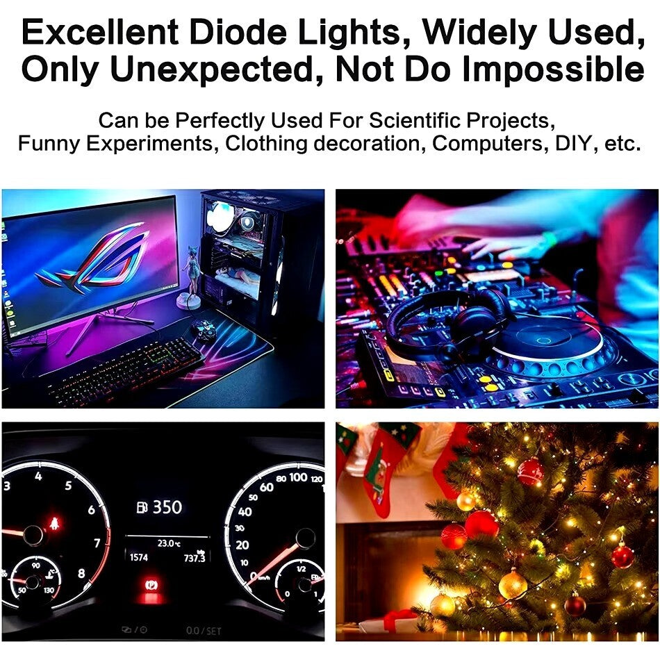 200pcs LED Diodes 3/5mm LED Light Emitting Bulb Lamp, Science, DIY, Electronics - Dukes Supplies