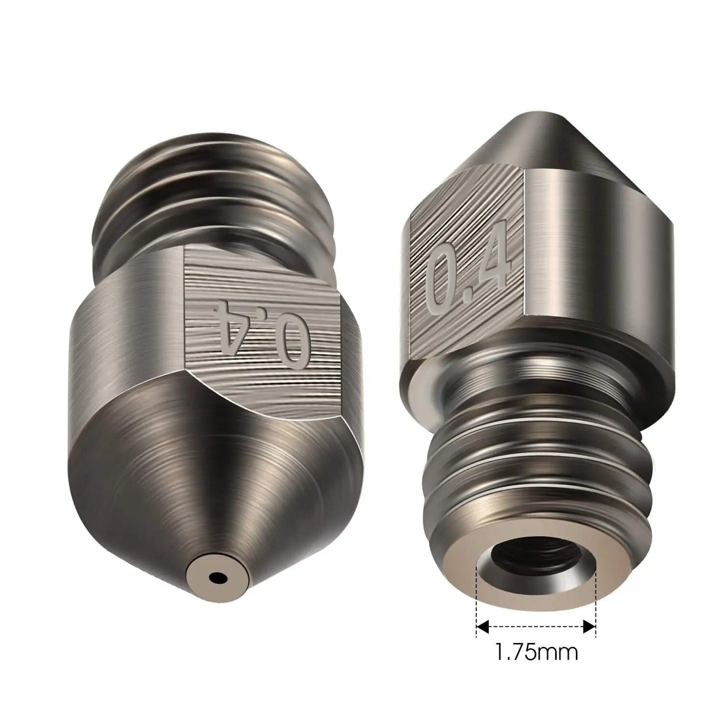 2pcs 0.4mm Hardened Steel 3D Printer Nozzle MK8 CR-10 Ender 3 Anet A8 m6 - Dukes Supplies