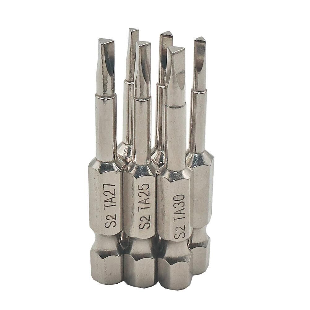 6Pcs Magnetic Triangle Head Screwdriver Bits S2 Steel 1/4" Hex Shank Alloy 50mm - Dukes Supplies