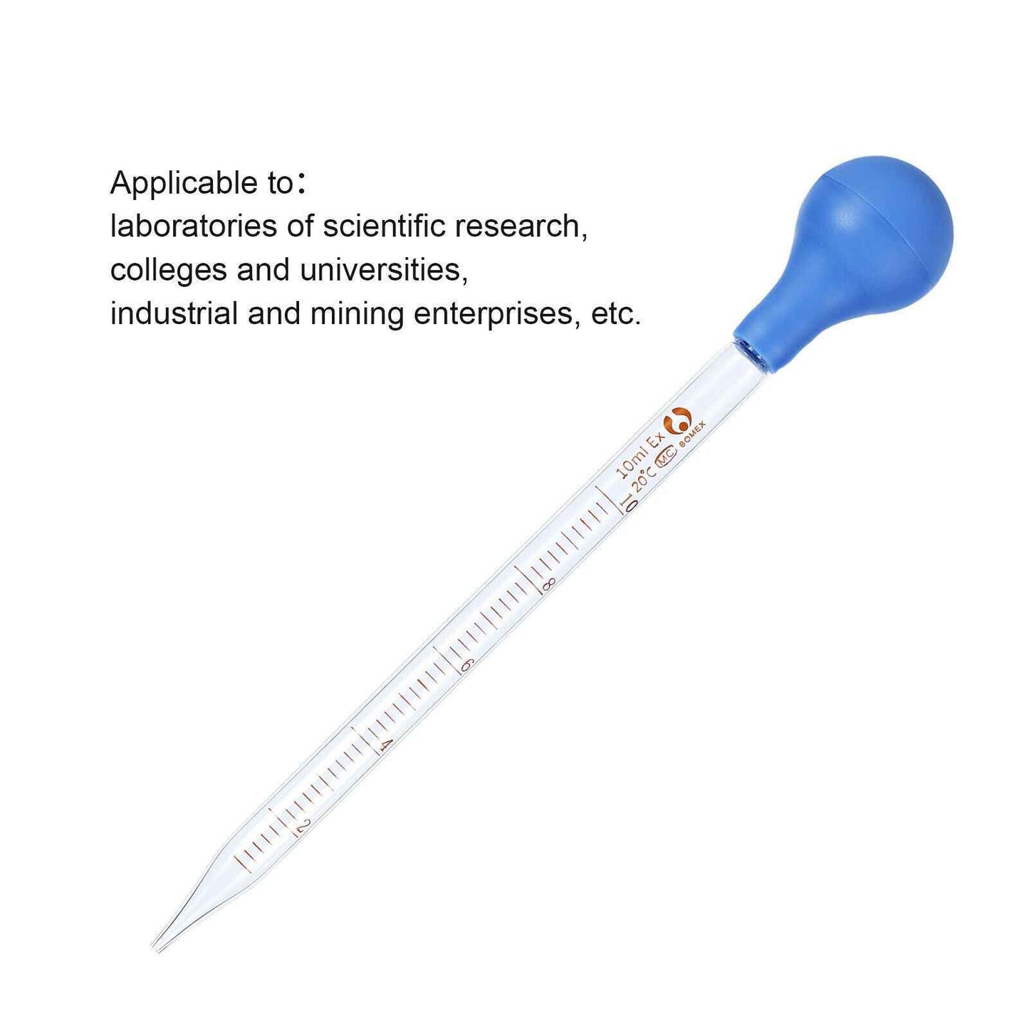 10ml Dropper Glass Scale Line Dropping Pipe Lab School Rubber Head Pipette - Dukes Supplies