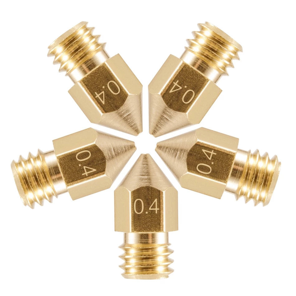 8pc 0.4mm 3D Printer MK8 Extruder Nozzle Creality Ender 3 / V2 / CR10s / SE-6 - Dukes Supplies
