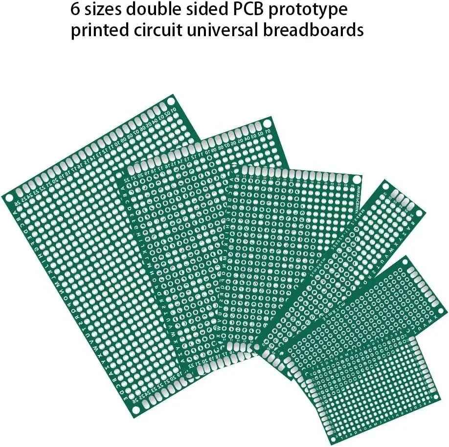 32Pcs Double-Side Protoboard 6 Sizes Circuit Universal Prototype PCB Board Hobby - Dukes Supplies