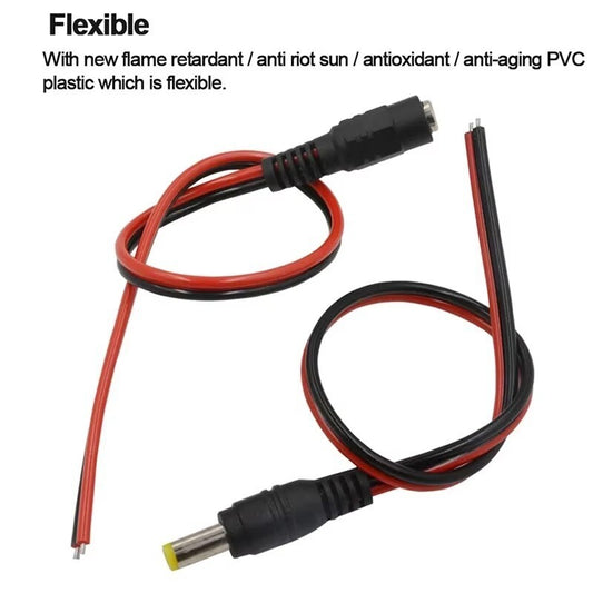 Male & Female DC 12V Power Socket Jack-Plug Connector Cable Electronic Soldering - Dukes Supplies