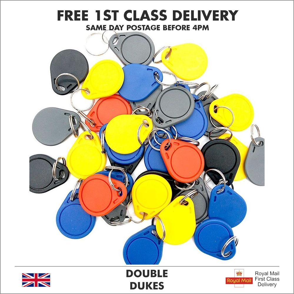 13.56Mhz Fudan 1K S50 RFID Proximity IC Card Token Tags Key Fobs Keyfobs - Dukes Supplies