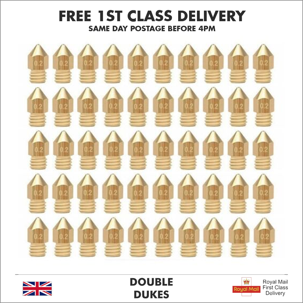 3D Printer MK8 Extruder Nozzle 10pc 0.2mm Creality Ender 3 / V2 / CR10s / SE-6 - Dukes Supplies