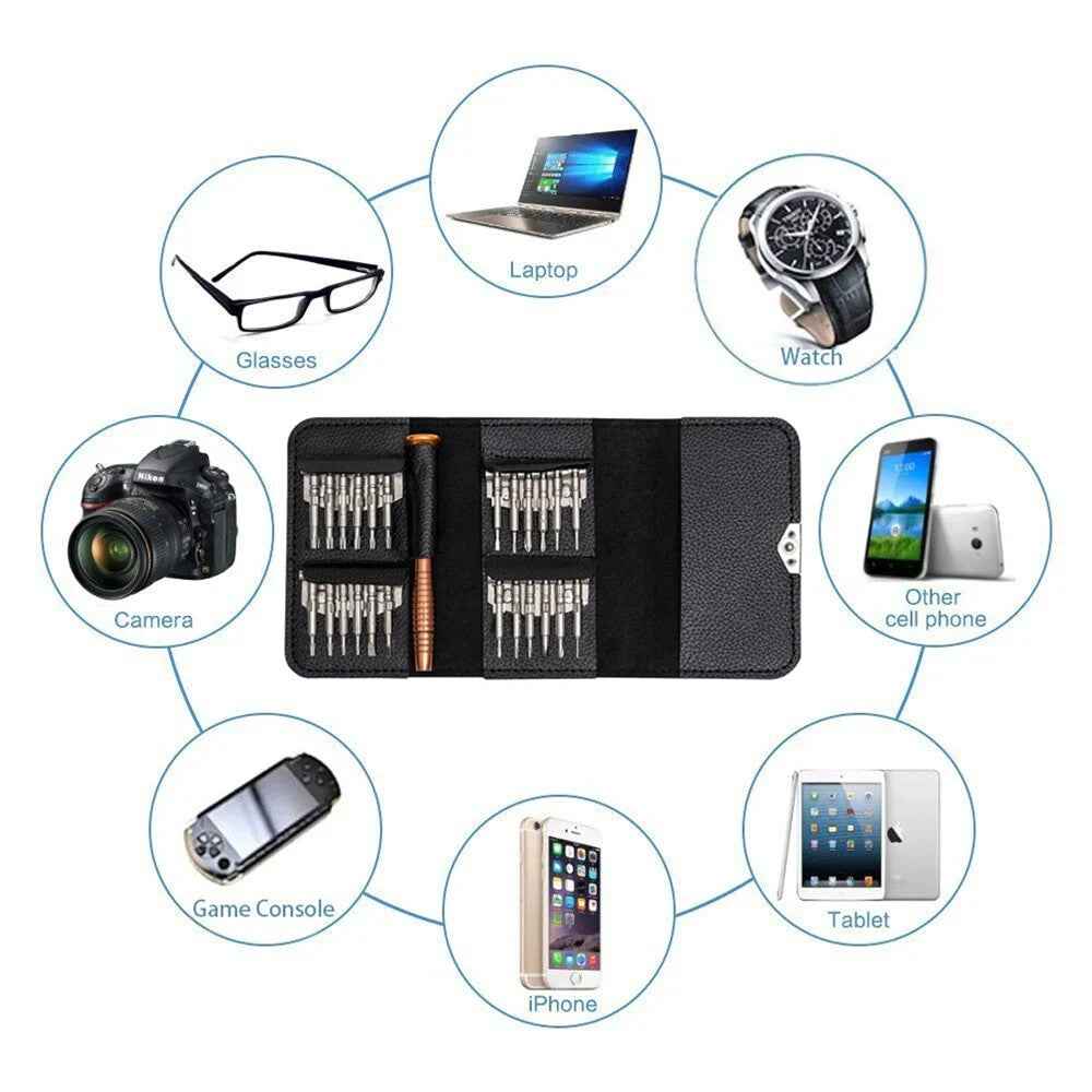 Mobile Phone 25 in 1 Repair Tool Kit Screwdriver Set iPhone iPod iPad Samsung UK - Dukes Supplies